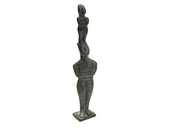 Cycladic Dad & Son Bronze Greek Figures, Museum Copy, Abstract Form - thumbnail 1
