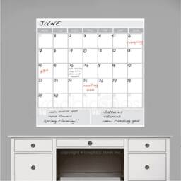 Dry Erase Calendar - Monthly With To Do & Buy Erasable Surface Wall Decal -Reusable Peel & Stick Whiteboard Calendar For Home, Office - thumbnail 1