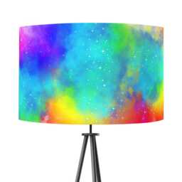 Lampshade Rainbow Clouds Velvet - Drum Lamp Shade 25cm 30cm 35cm 40cm 45cm Table Lamp , Ceiling Shade, Nursery Kids Unicorn Room