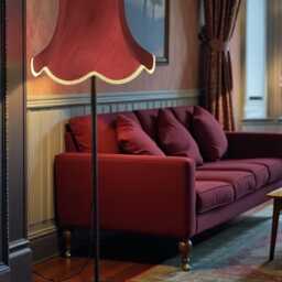 Traditional Burgundy Red Fabric Lampshade Handmade For Table & Floor Standard Lamp Bases, Wall Light Fixtures, Ceiling Fittings - thumbnail 2