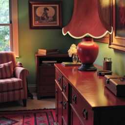 Traditional Burgundy Red Fabric Lampshade Handmade For Table & Floor Standard Lamp Bases, Wall Light Fixtures, Ceiling Fittings - thumbnail 3
