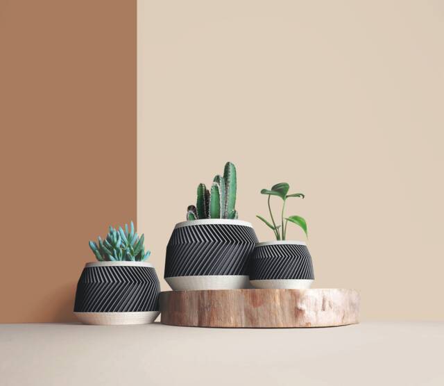 Large Wooden Indoor Plant Pots, Plant Holders Gift For Lover, Apartment Decoration Idea, Geometric Design, Minimalist & Modern Home - image 1