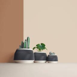 Large Wooden Indoor Plant Pots, Plant Holders Gift For Lover, Apartment Decoration Idea, Geometric Design, Minimalist & Modern Home - thumbnail 2