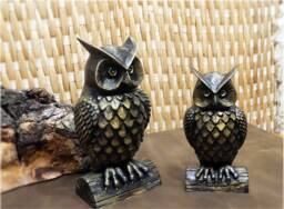 Bronze Owl Figure, 3D Decor, Children's Room Decor. Animal. Sculpture, Made in 3D Printer. Home Design - thumbnail 1