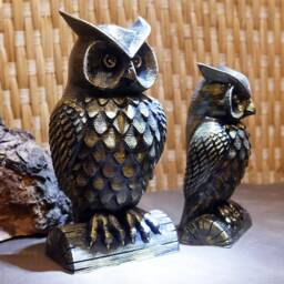 Bronze Owl Figure, 3D Decor, Children's Room Decor. Animal. Sculpture, Made in 3D Printer. Home Design - thumbnail 2