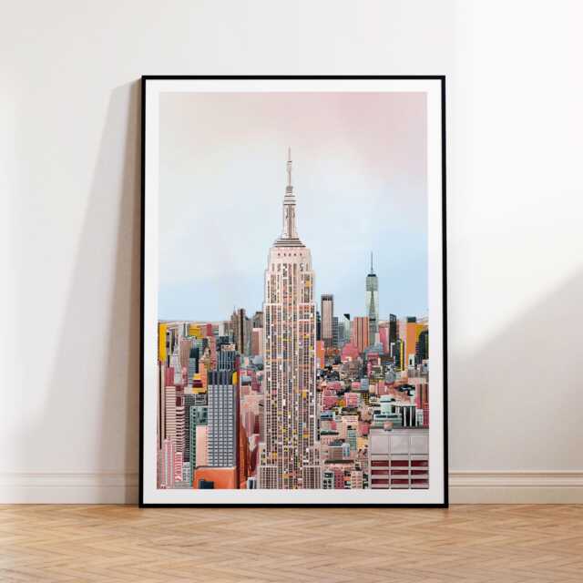 New York, York Skyline Print, New Art, Nyc , New Skyline Print , Nyc Print, Travel Print, Gift - image 1