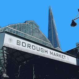 Literary London Art Print Borough Market Retro Style Travel Poster - thumbnail 2