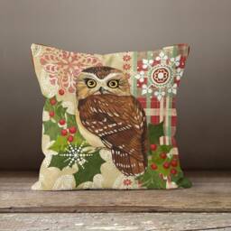 Deer Cushion Cover-Owl Pillow Case-Squirrels Living Room Cover-Fox Case-Gift For Her-Handmade Material - thumbnail 4