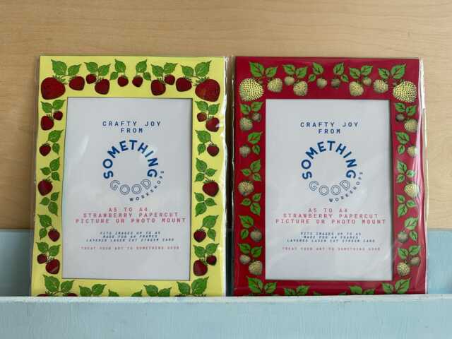 strawberry Picture Mount Layered Laser Cut A5 Frame in A4 - image 1