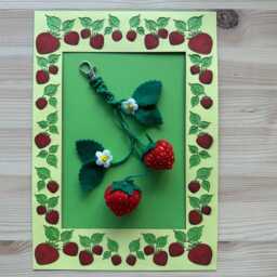 strawberry Picture Mount Layered Laser Cut A5 Frame in A4 - thumbnail 2