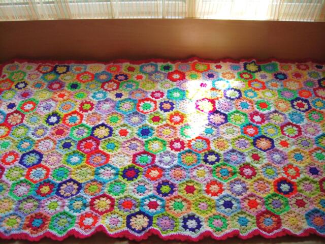 Granny Square Crochet Blanket Baby Crib - image 1
