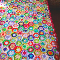 Granny Square Crochet Blanket Baby Crib - thumbnail 2
