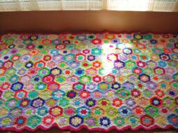 Granny Square Crochet Blanket Baby Crib - thumbnail 1