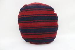 Handmade Kilim Pillow Cover, 18x18 Blue Striped Turkish Cushion - thumbnail 1