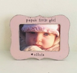 Personalized Papa's Little Girl Picture Frame Hand Stamped 4x6 Photo Frame - thumbnail 1