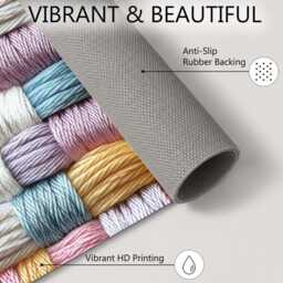 Pastel Thread Basket Weave Texture Rug Non-Slip Soft Area Carpet Bedroom Living Room Hallway Mat Decor - Made in UK - thumbnail 4