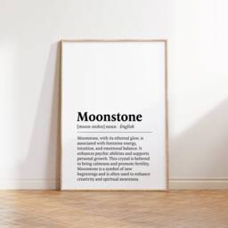 Moonstone Crystal Print - Set Of 3 Posters - Watercolour Gemstone Mineralogy Meaning Paintings Gifts Design Decor Wall Art - thumbnail 3