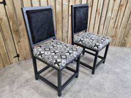 Cowhide Dining Chair - & Aztec Fabric - Black White Farmhouse Custom Made Fpdc