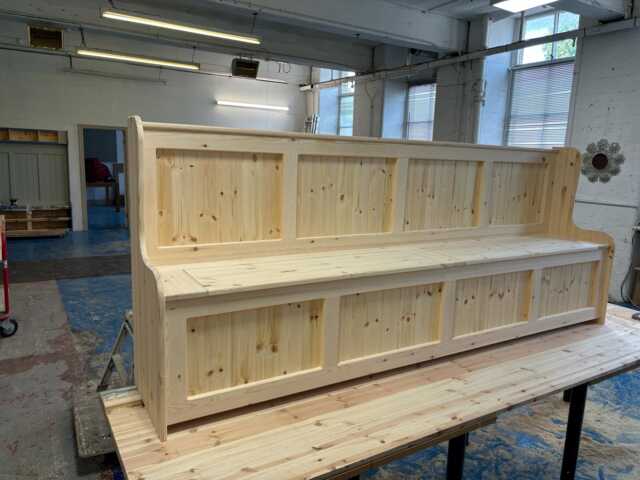 Monks Bench With Storage Ready To Paint Or Stain - image 1