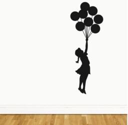 Banksy Floating Balloon Girl Wall Sticker - thumbnail 1