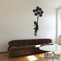 Banksy Floating Balloon Girl Wall Sticker - thumbnail 2