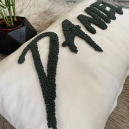 Personalized Name Pillow, Punch Needle Baby Cushion, Room Decor - thumbnail 2