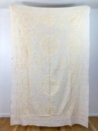 Hand Embroidered Suzani Tapestry Uzbek Floral Wall Hanging - thumbnail 1