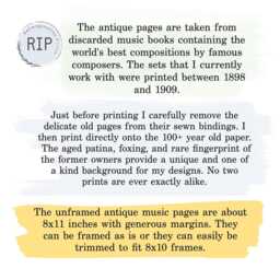 Where Words Fail Quote Antique Sheet Music Art Print Hans Christian Andersen - thumbnail 3