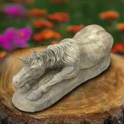 Unique Unicorn Sculpture Concrete Laying Statue Cement Animal Decoration Handmade Ornament Front Door Figurine Gift - thumbnail 2