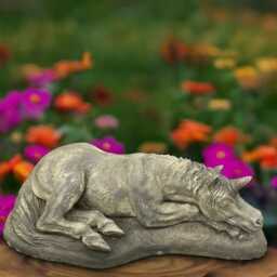 Unique Unicorn Sculpture Concrete Laying Statue Cement Animal Decoration Handmade Ornament Front Door Figurine Gift - thumbnail 1
