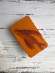 Flying Fish Vintage Illustration Kiln-Fired Night Light On Bright Orange Glass - thumbnail 1