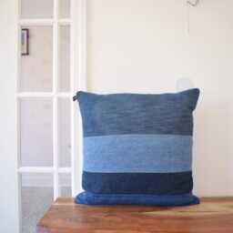 Denim Pillow Cover 20'' Square, Machine Washable - thumbnail 4