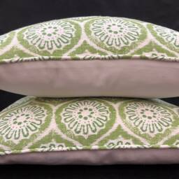 Rapture & Wright Daisy Chain Green White Cushion Pillow Throw Cover - thumbnail 2