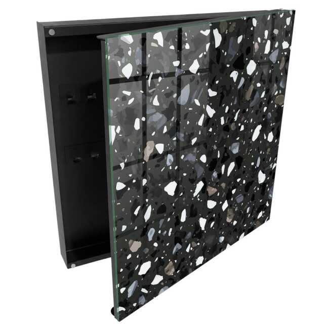 stylish Mosaic Wall Mounted Key Cabinet, Black Box For Wall, Abstract Textures, Lovers Of Modern Design - image 1