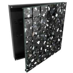 stylish Mosaic Wall Mounted Key Cabinet, Black Box For Wall, Abstract Textures, Lovers Of Modern Design