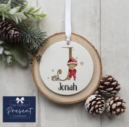 Personalised Elf Christmas Decoration - Children's Boy Girl Eve Box Filler Kids Ornament - thumbnail 1