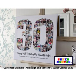 30Th Birthday Number 30 Picture Photo Collage Display Framed Canvas Print Partner Girlfriend Boyfriend Husband Wife Friend Unique Gift - thumbnail 2