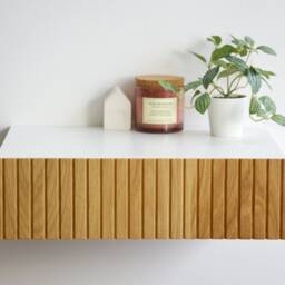 Minimalist Fluted Nightstand With Solid Oak Drawer - thumbnail 3