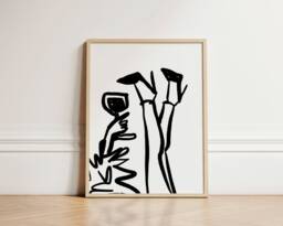 Wine Time Print, Ink Bleed Style, Classy Art, Poster, Aesthetic Room Decor, Glass Kitchen Unframed - thumbnail 1