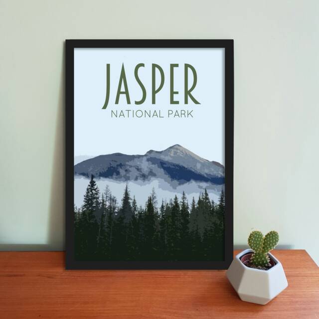 Jasper National Park Travel Poster - Retro Style Canada Art Print - image 1