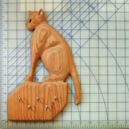 Puss & Hooks-Cat Carved Key Holder-Pussy Cat Carving Rack - thumbnail 4