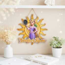 Personalized Rapunzel Door Name Sign, Tangled Room Decor With Custom Name, Princess Bedroom Wall Hanging, Sun Pascal Sign - thumbnail 3
