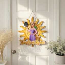 Personalized Rapunzel Door Name Sign, Tangled Room Decor With Custom Name, Princess Bedroom Wall Hanging, Sun Pascal Sign - thumbnail 2