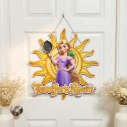 Personalized Rapunzel Door Name Sign, Tangled Room Decor With Custom Name, Princess Bedroom Wall Hanging, Sun Pascal Sign - thumbnail 1