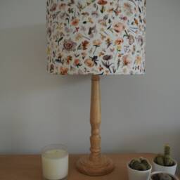 Peach Floral Lampshade Brown & Orange Flower Pattern Handmade Drum Lamp Shade Ceiling Pendant Or Table Floor Various Sizes - thumbnail 3