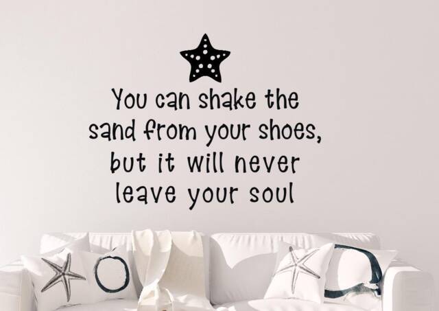 Beach House Decal - Entryway - Quote Wall Art - You Can Shake The Sand From Your Shoes - Beachouse Decor - image 1