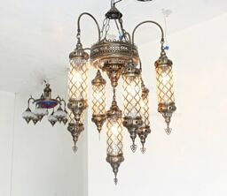 Chandelier Lamp, Light, Moroccan Light, Moroccan Lighting, Turkish Light, Moroccan Hallway Lamp, Moroccan Lantern, Foyer Lamp - thumbnail 1