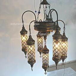 Chandelier Lamp, Light, Moroccan Light, Moroccan Lighting, Turkish Light, Moroccan Hallway Lamp, Moroccan Lantern, Foyer Lamp - thumbnail 3