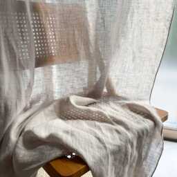 Thin Natural Linen Curtain, Washed Drapery For Bedroom, Custom Size, Drapes - 1 Pcs - thumbnail 3