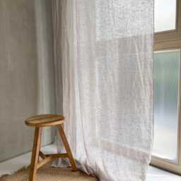 Thin Natural Linen Curtain, Washed Drapery For Bedroom, Custom Size, Drapes - 1 Pcs - thumbnail 2